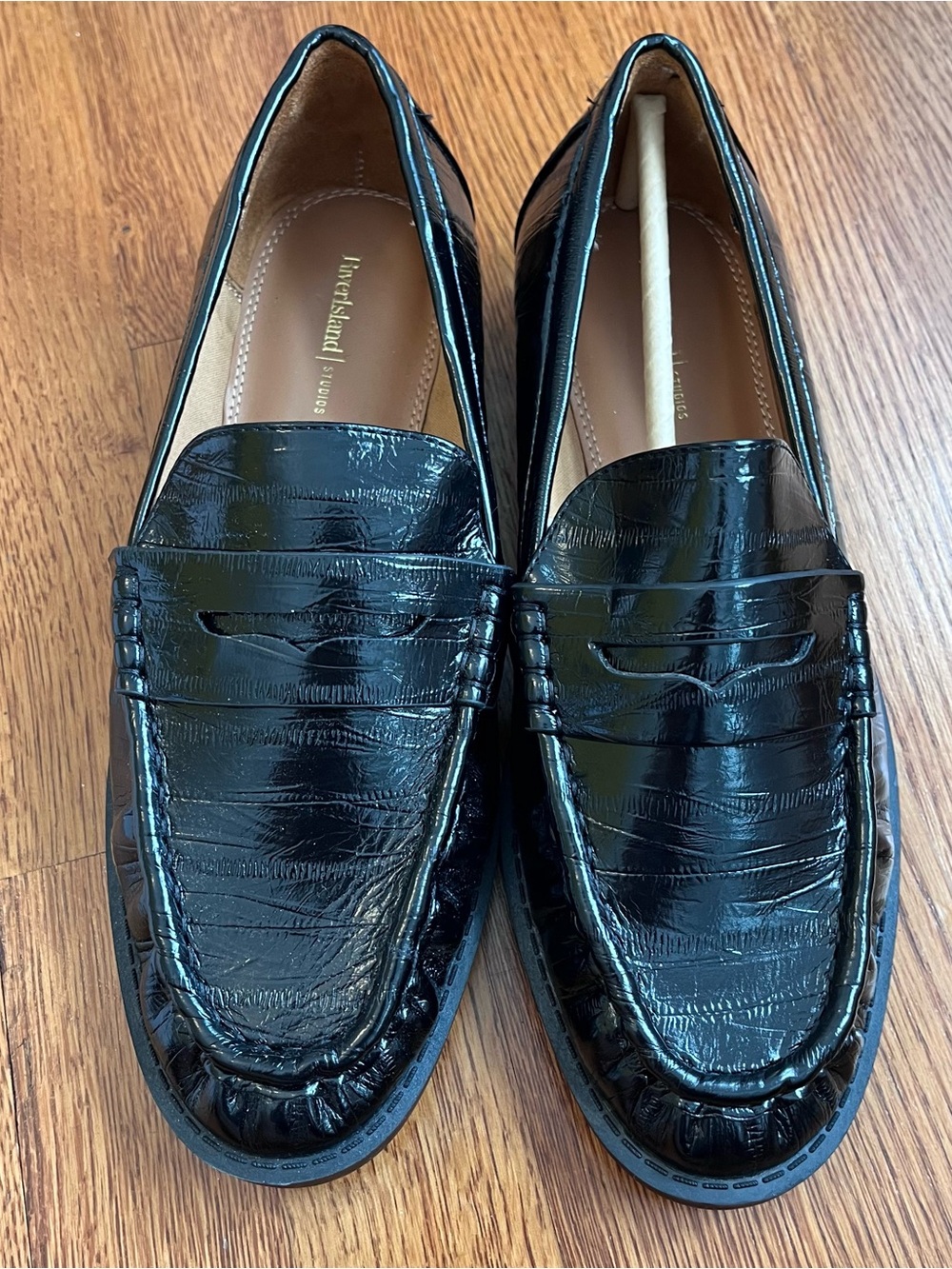 River Island ruched loafers in black